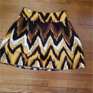 Mustard, brown and white striped skirt size 4p Worthingtons brand